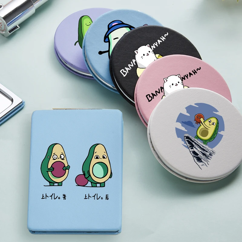 

Cute Avocado Rectangular Portable Mirror Makeup Mirror Small Cute Portable Folding Student Double Mirror Best Gift