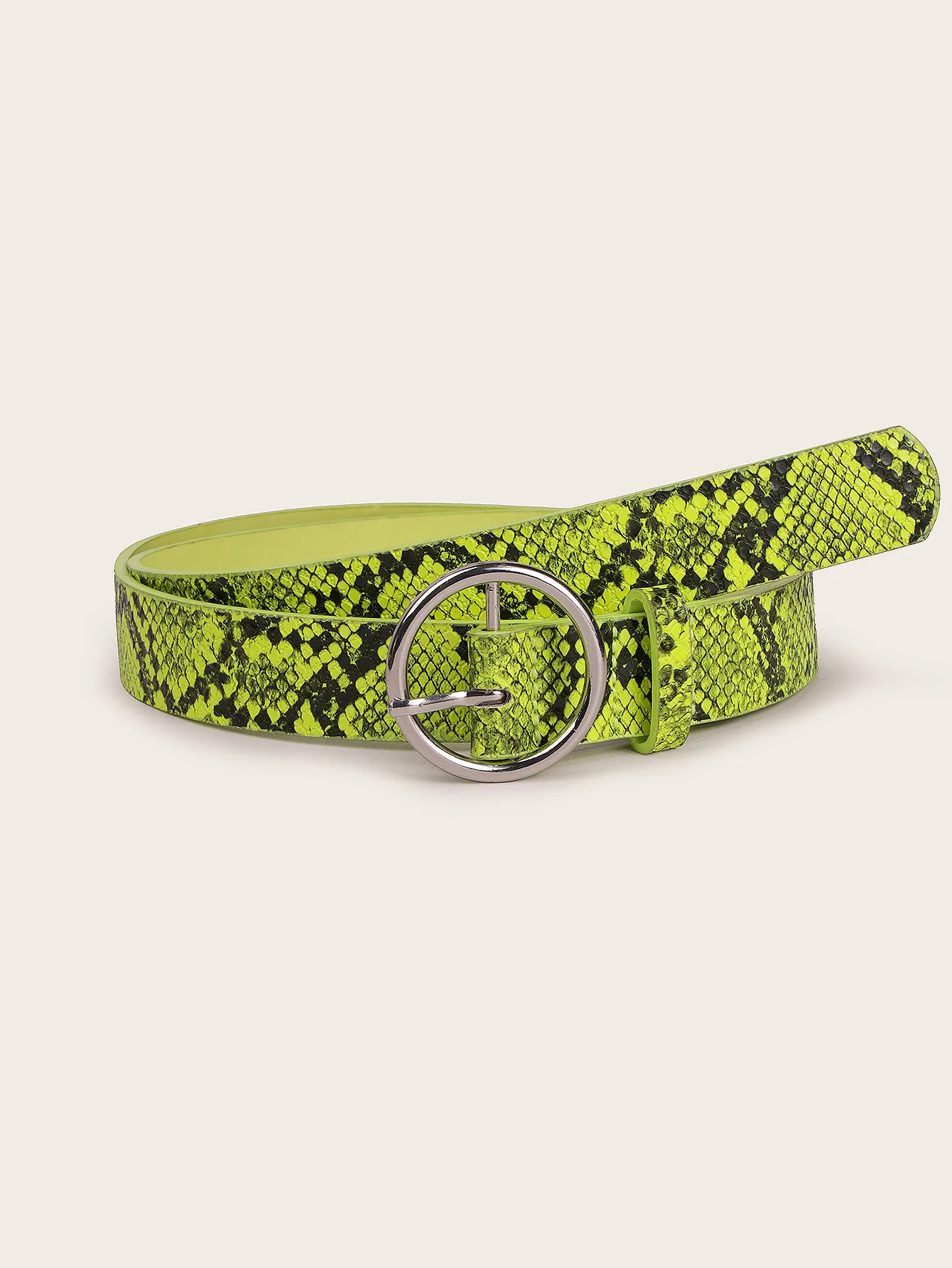 

belts for women luxury designer brand Neon Green Snake Skin Print Pattern Thin Waistbelt Women Fashion Jeans Belts