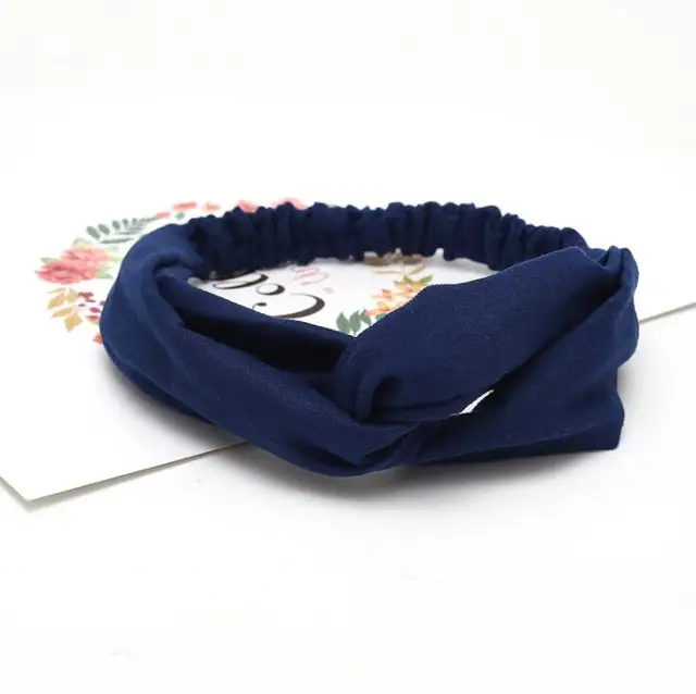 2021 Women Solid Headband Turban Elastic Headwear Head Wrap Women Hair Accessories for Women Striped Hair Bands blue
