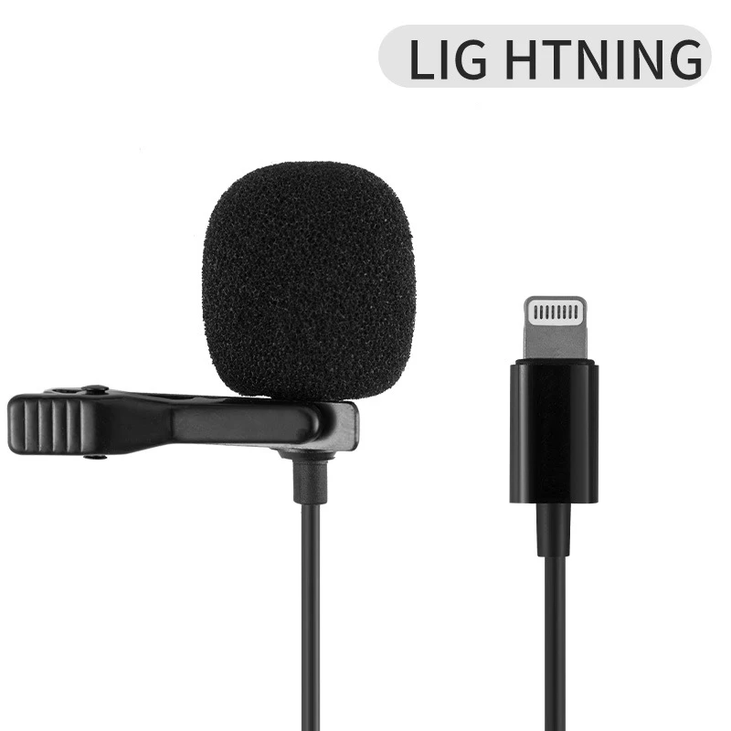 Professional Lavalier Lapel Microphone Omnidirectional Condenser Mic for ios Android Smartphone Recording for Interview Video podcast microphone Microphones