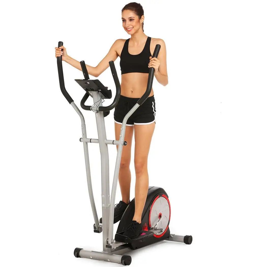 Magnetic Control Mute Elliptical Trainer with LCD Monitor Workout Machine 