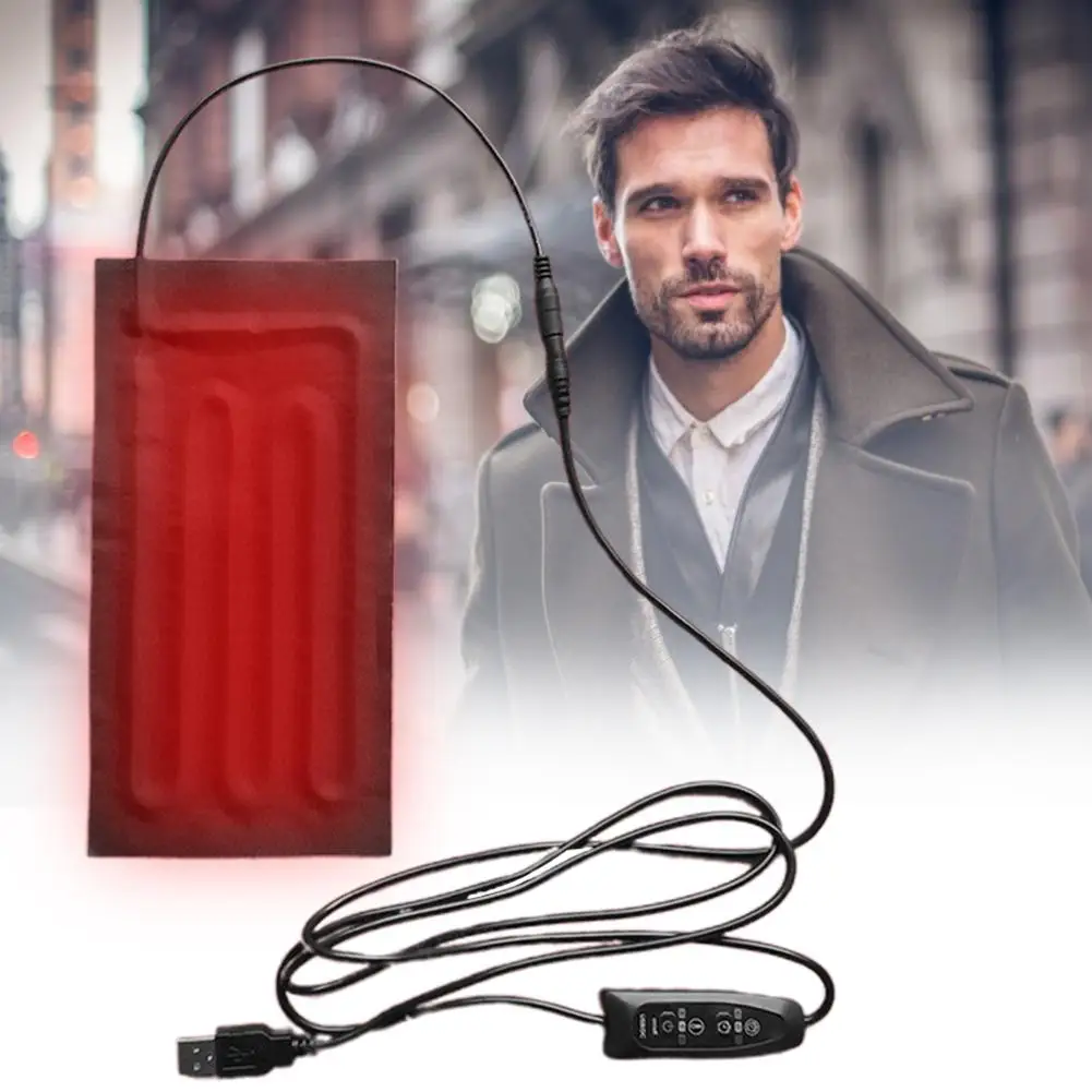 5 в одежда грелку USB углеродного волокна быстрый нагрев колодки складной для спины шеи плечи живот тепло
