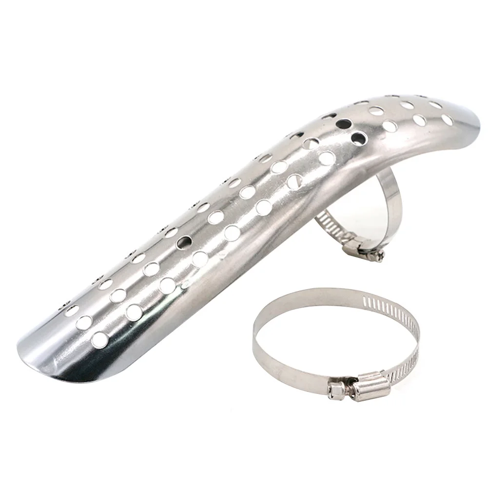 

Curved Pattern Exhaust Pipe Heat Shield Cover Easy Install Modification Motorcycle Accessories Compatibility Hole Durability