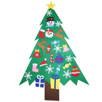 

Creative DIY Felt Christmas Tree Decorations Set Kids Gifts New Year's Door Wall Hanging Ornaments Xmas Tree Snowman Santa Claus