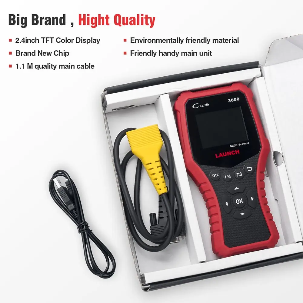 LAUNCH X431 CR3008 OBD2 автомобильный сканер OBD 2 OBDII считыватель кодов диагностический инструмент Бесплатное обновление pk KW850 NT301 AD510