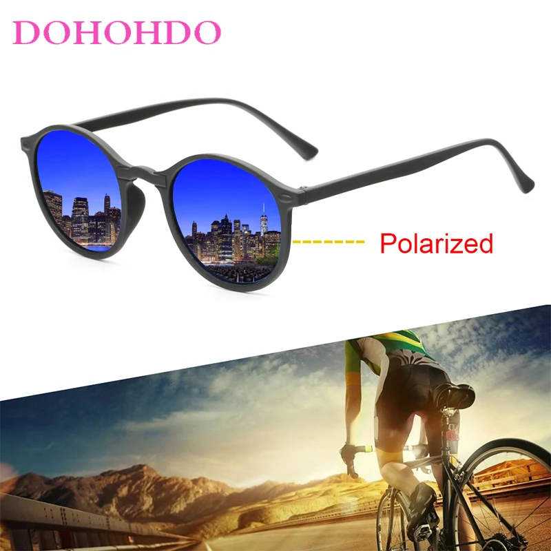 round sunglasses DOHOHDO New Women Polarized Round Sunglasses Retro Vintage UV400 Driving Steampunk Eyewear Male Small Sun Glasses Gafas Ciclismo designer sunglasses for women