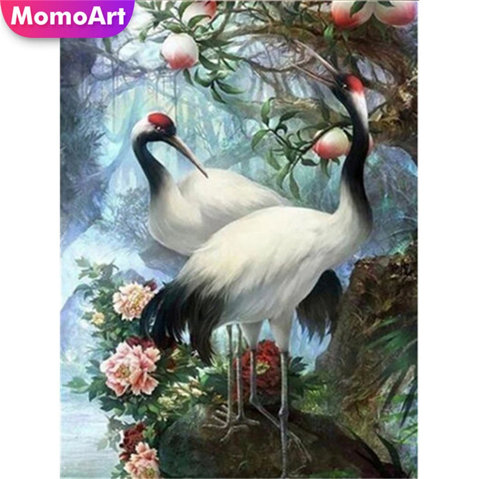 MomoArt 5D DIY Алмазная вышивка журавль ручная работа подарок картина стразы мозаика