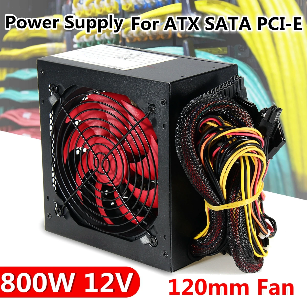 Новый тихий 800 Вт 800 Вт для Intel AMD PC 12 В ATX PC источник питания SLI PCI-E 12 см вентилятор высокого качества компьютерный источник питания для BTC - изображение