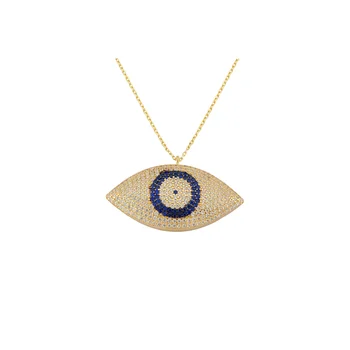 

Gold Evil Eye Necklace 02-330-K0828A