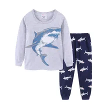 Pijama infantil de tubarão, pijama para crianças, kecelik koszula nhoque, para natal, 2020
