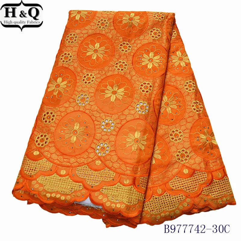 

2020 Swiss Voile Lace In Switzerland African Dry Lace Fabric Orange Nigerian Embroidered Cotton Lace Fabrics 2020 Flower Fabric