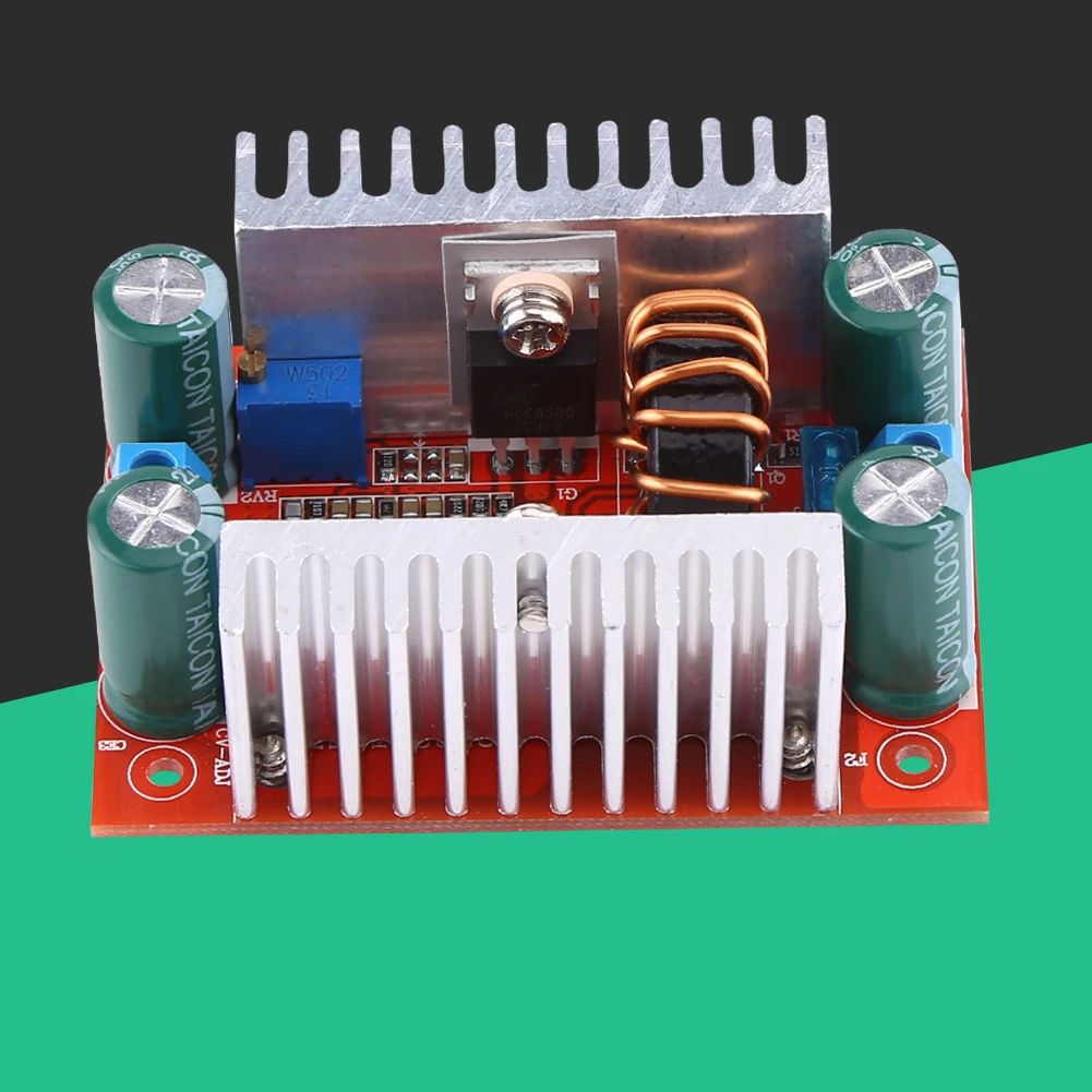 

400W 15A DC-DC Boost Converter Step Up Power Transformer Supply Voltage Regulator Constant Power Heat Sink 8.5V-50V To 10-60V
