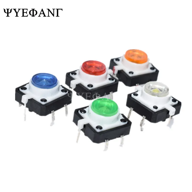 thumbnail image 2 of Momentary Tactile Push Button Kit 25 Sets 12x12x7.3MM Micro Switch Circular Button In 5 Colors For Arduino 2 of 11