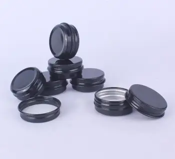 

5g 10g 15g 20g 30g 40g 50g 60g Black Aluminum Tin Jars Metal 50ml Empty Cosmetic Face Care Eye Cream Lip Balm Gloss Packaging