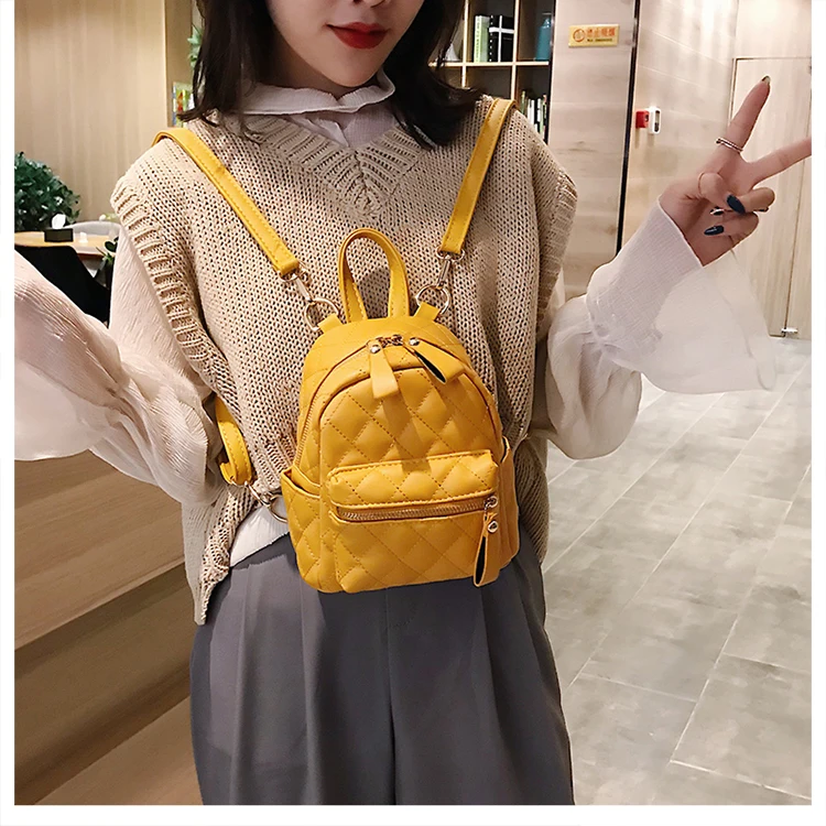 Шикарный простой рюкзак женский корейский ins Harajuku винтажный персональный Модный женский сплошной цвет диагональный рюкзак ulzzang