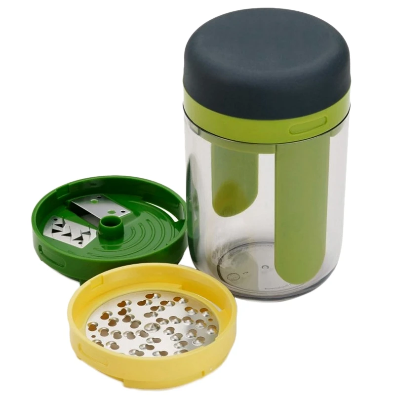 3 in 1 Spiral Rotating Cut Silk Cup Garlic Press Vegetable Grater Home Kitchen Tool Accessories Chopper Cutter Gadget