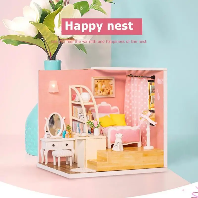 Кукольный дом мебель Diy Миниатюрный 3D Деревянный Miniaturas кукольный домик игрушки для детей рождественские подарки на день рождения
