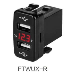 Самые модные 4.2A Dual USB Автомобильное зарядное устройство вольтметр 12 в разъем USB адаптер зарядное устройство s Быстрый двойной порт USB Автомобильное зарядное устройство для Toyota - Название цвета: FTWUX-R