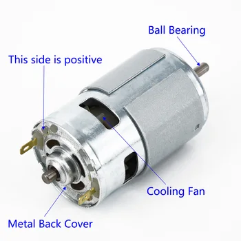 

775 12V-36V 3500-9000RPM Motor Ball Bearing Large Torque High Power Low Noise US