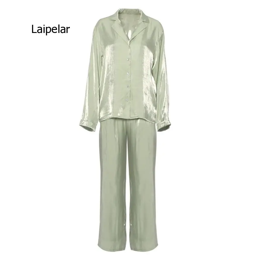 Green Vintage Two Piece Sets Women Autumn Sets of Elegant Woman Long Sleeve Top and High Waist Pants 2 Piece Set Female