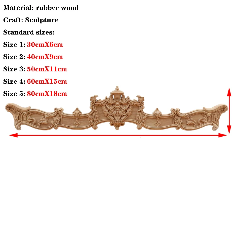 RUNBAZEF Европейский резьба по дереву дома мульти-Спецификация двери шкафы деревянная аппликация, украшение длинные наклейки натуральный