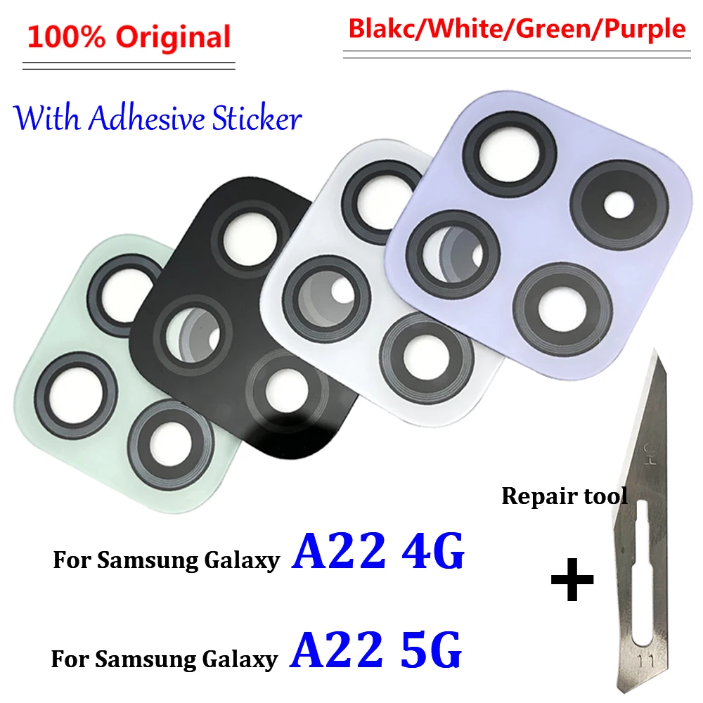 100 Original Rear Back Rear Camera Glass Lens For Samsung Galaxy A22