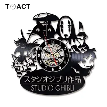 

Totoro Vinyl Record Wall Clock Luminous Cartoon Decorative LED Wall Clocks for Living Room Silent Hanging Watch Home Decor Gift