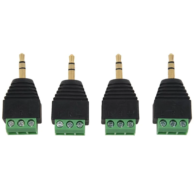 3.5mm 3 pole stereo audio video male to 3 headphone adapter screw terminal (1)
