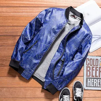 

Pack Men Trend Baseball Collar Coat Plus Fat plus Size Loose Fat Fat Man Jacket