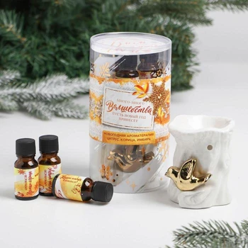 

Gift set "Magic in the New Year": aroma lamp, aroma oil 3 pcs