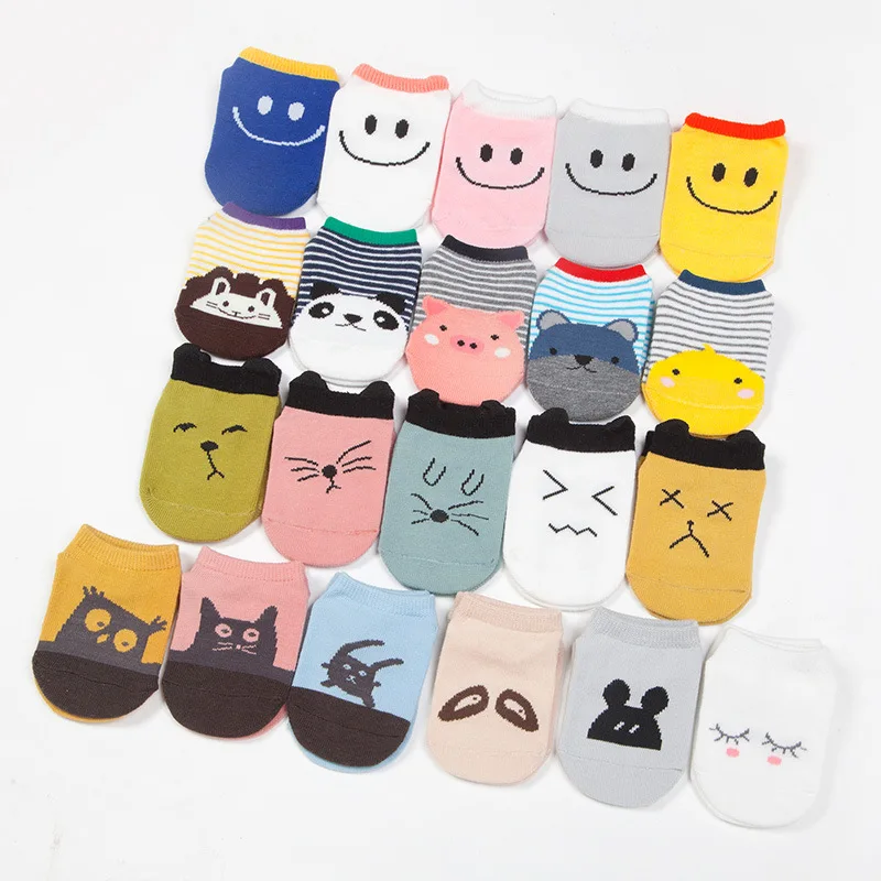 

1 pair spring and summer new combed cotton baby socks children cartoon boat socks cotton socks baby non-slip socks kids