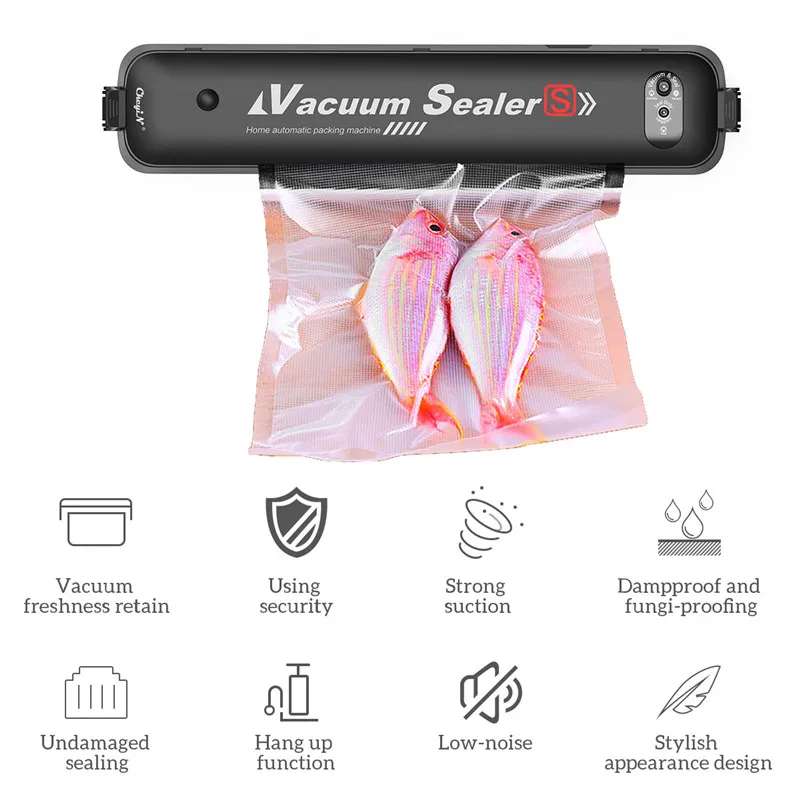 Automatic Home Vacuum Sealer Pump USB Kitchen Professional Vacuum Sealing Machine Food Saver Preservation System with 15 Bags 40