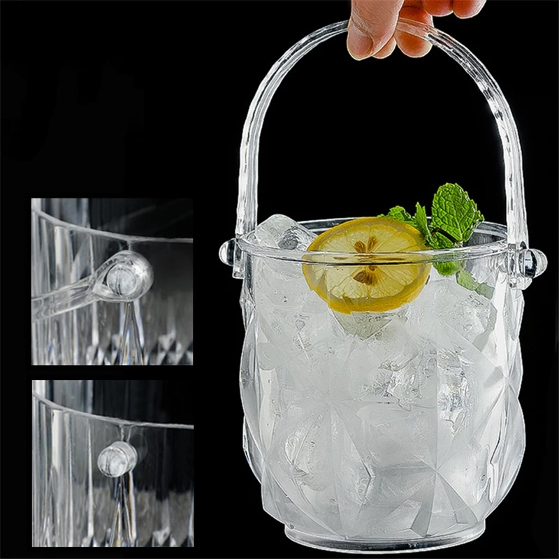 1.2L Arcylic Ice Bucket Wine Champagne Gorgeous Diamond Ice Bucket With Tong Bar Tools ice bucket