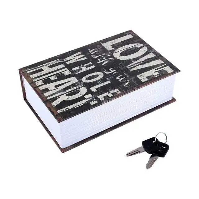 Secret Hidden Safe Security Box of Dictionary Book Shape Key Box For Money Cash Jewelry Safe Deposit Box Mini Lock Box for home 3