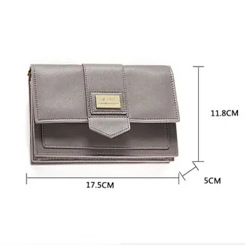 

Women Shoulder Bag Fashion Messenger Solid Color Large Capacity PU Strap Lady Long Hand Wallet L9BE