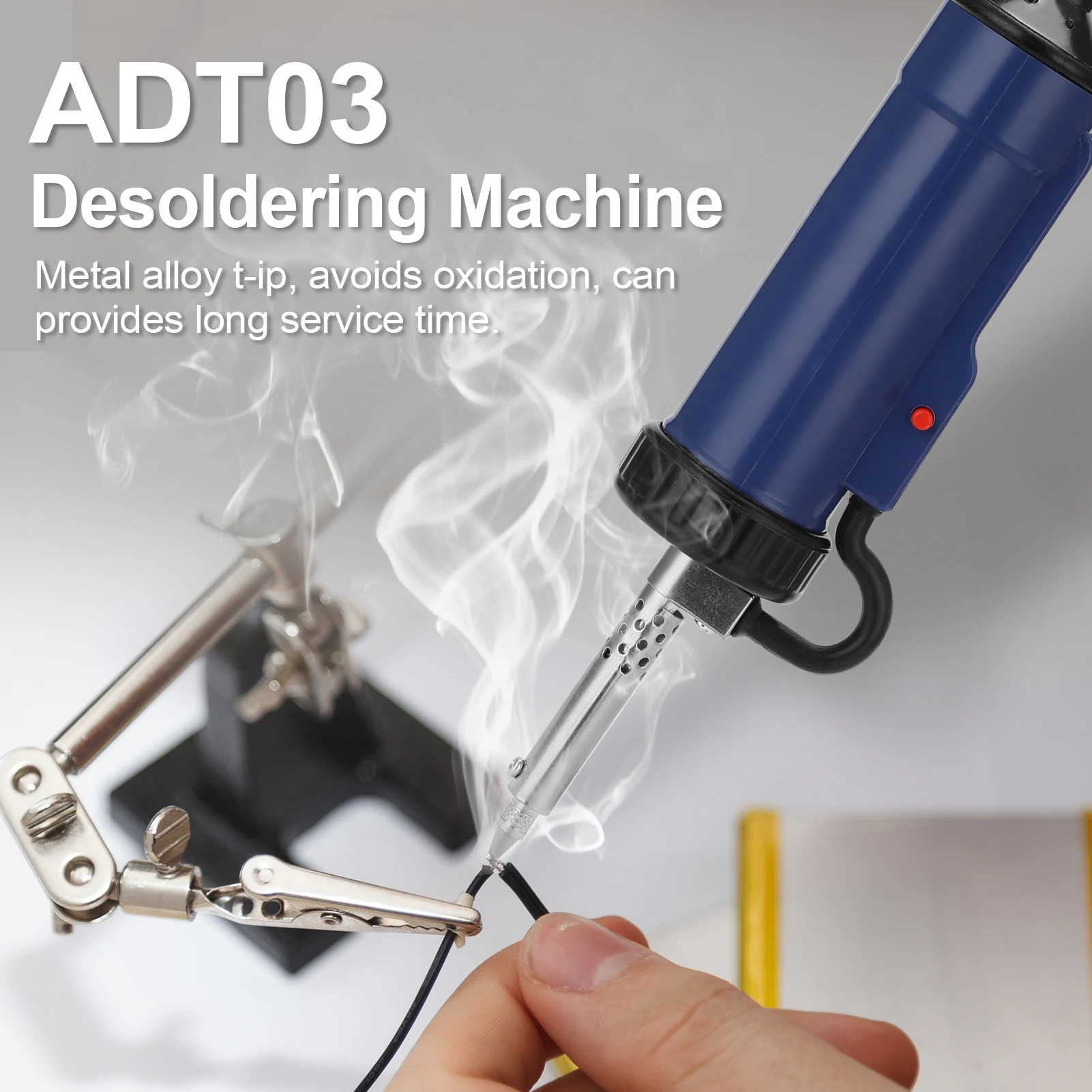 New Desoldering Machine ADT03 Automatic Portable Electric Solder Tin Sucker Vacuum Soldering Remove Pump with 3 Suction Nozzle lead welding torch