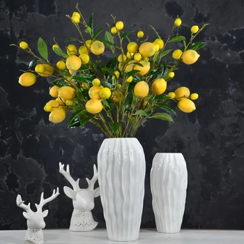 

Artificial Lemon Branches Fake Simulation Lemon Tree Plants for Flower Arrangement Home Garden Decoration A35