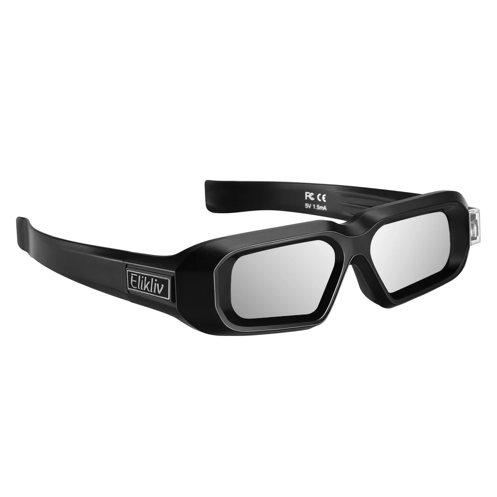 Elikliv AX-30 3D активные очки DLP-Link 96 Гц/144 Гц USB Перезаряжаемый домашний кинотеатр черный для BenQ Dell acer Optama sony - Цвет: as picture