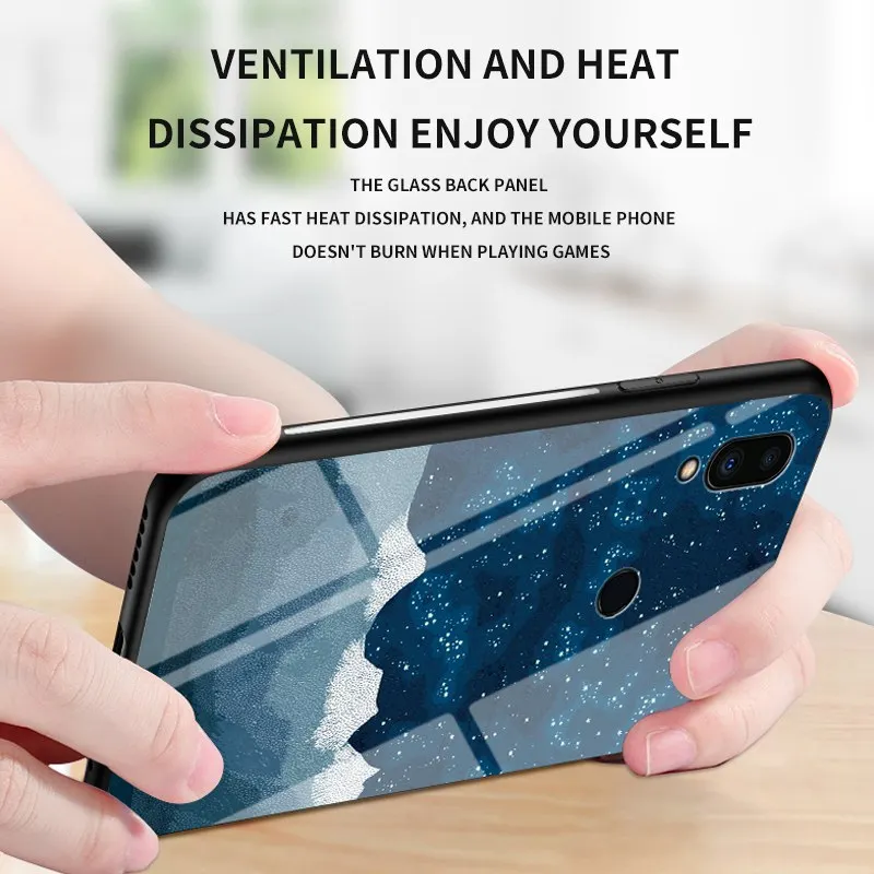Роскошный чехол со звёздным небом и стеклом для телефона Meizu Meilan Note9 Note6 Note5
