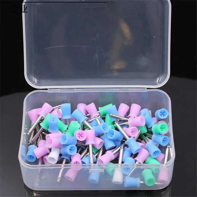 100pcs/box Dental Polishing Cup Latch Type Rubber Tooth Polish