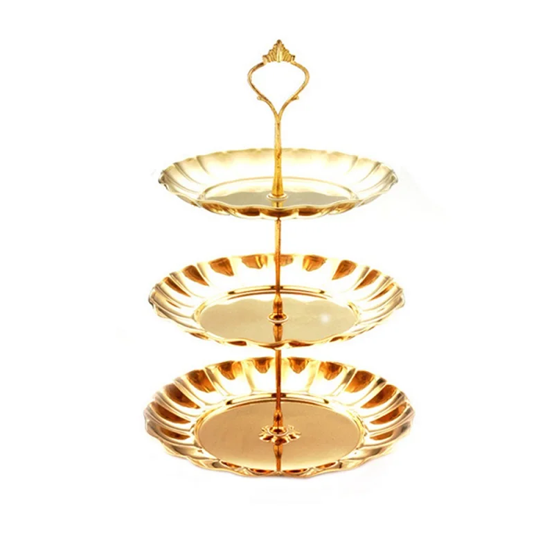 3layers gold Нержавеющая сталь торт полка держатель для украшения тортов фрукты Сухофрукты блюдо Чай тарелки для закуски подставка кондитерский полки - Цвет: 3layers gold