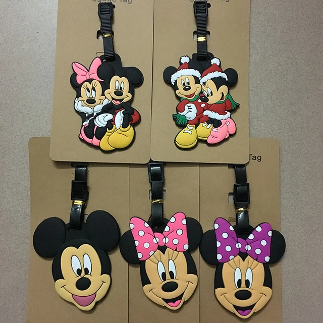 Cute Genuine Leather Keychain Mickey Mouse Lanyard Keyring Clothes