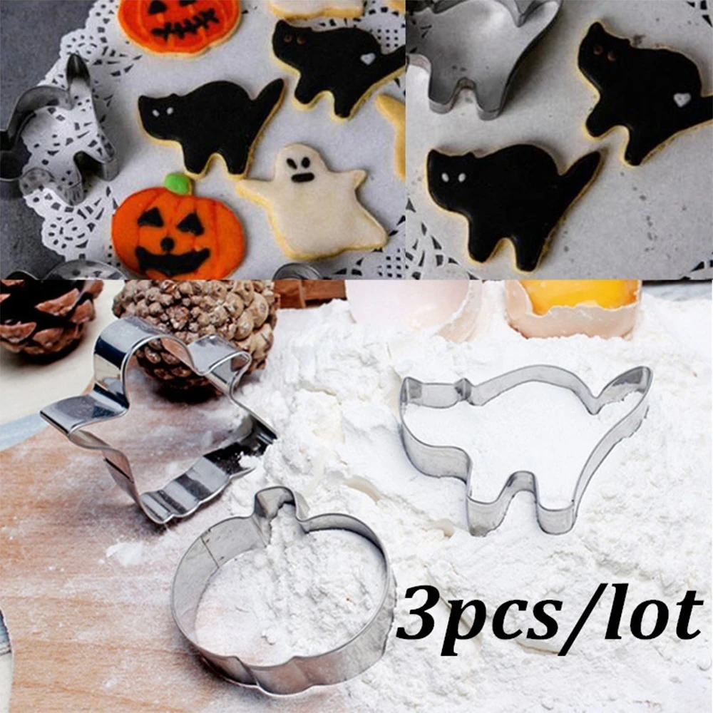 

Creative Baking Tools Halloween Series Biscuit Mold DIY Cookie Cutter Mold Stainless Steel Mousse Circle 3 Pieces