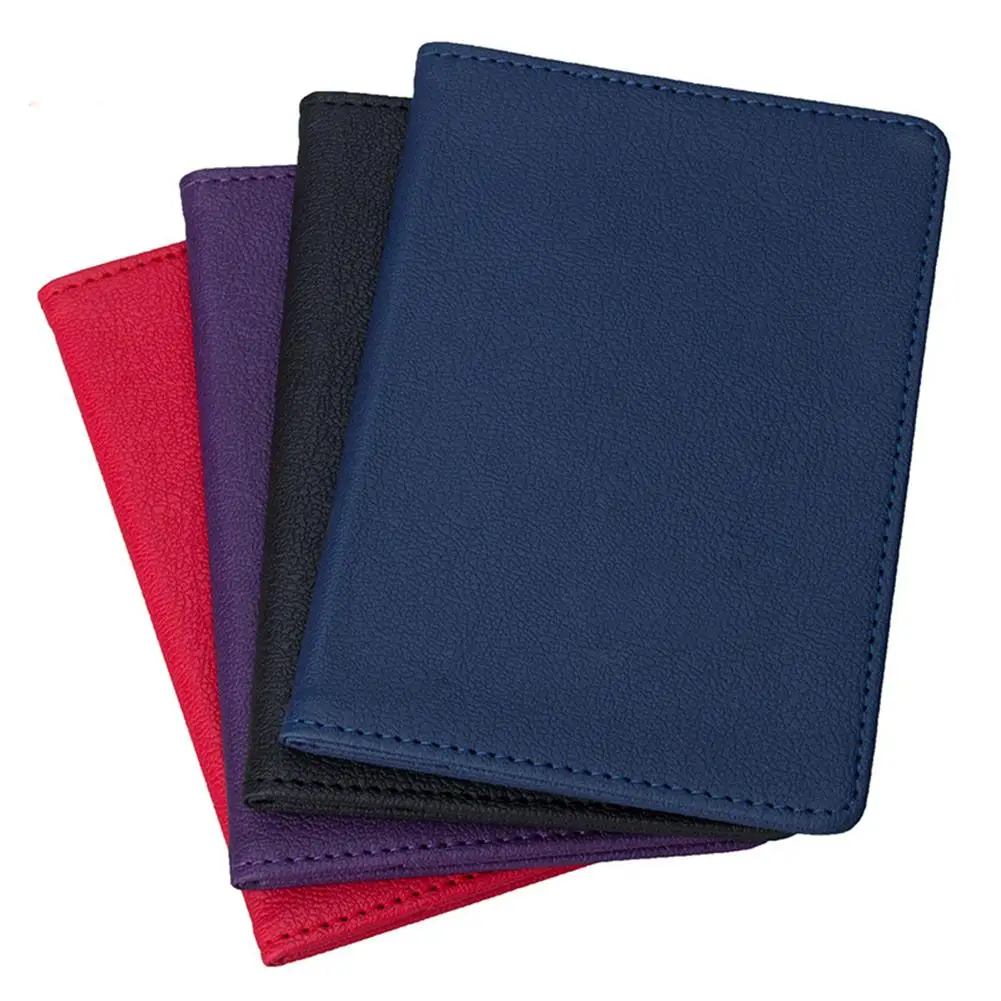 

Dropshipping stationery supplies Solid Color Portable Travel Faux Leather Passport Ticket Holder Card Storage Bag
