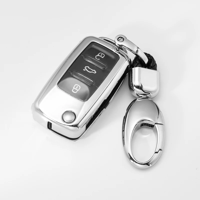 Новинка ТПУ мягкий чехол для автомобильного ключа сумка VW Volkswagen Skoda Polo Tiguan Passat Jetta