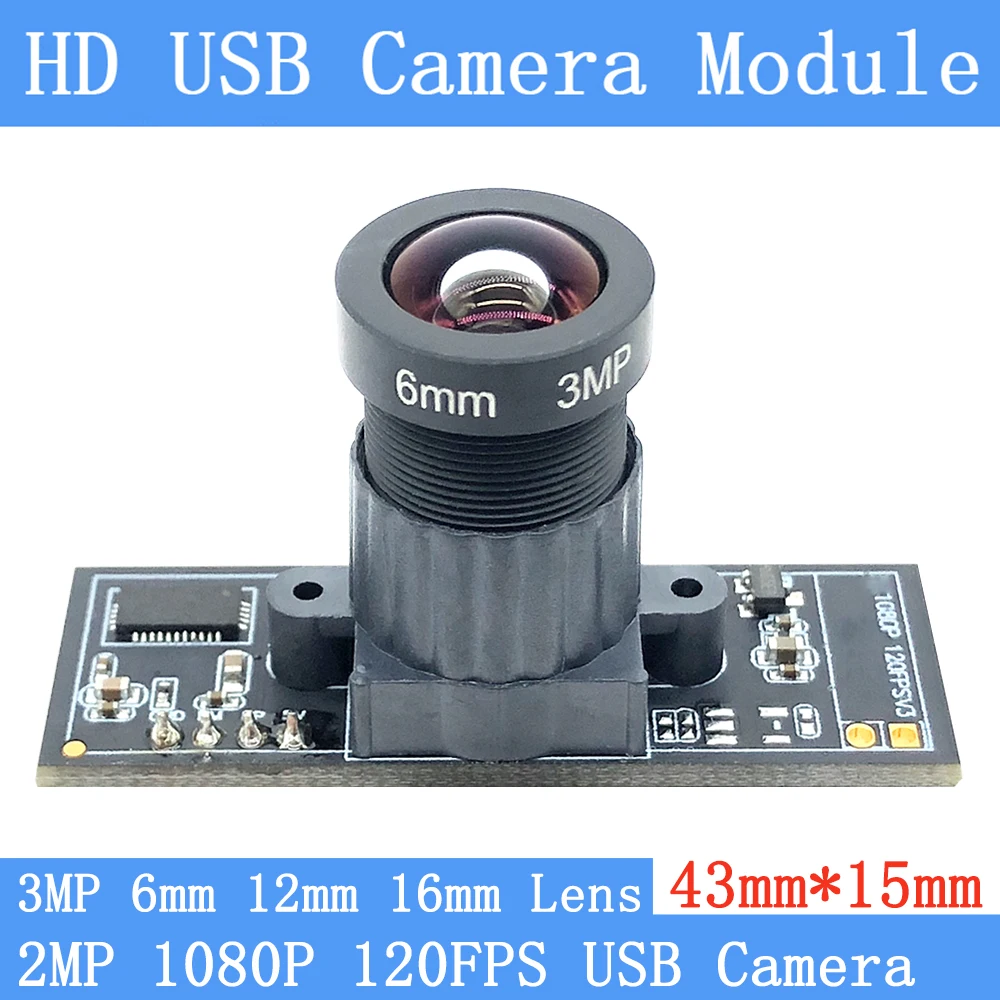 Модуль камеры OV2710 1080P HD MJPEG 120FPS Linux UVC 6 мм 16 2 Мп маленький угол 60 ° USB камера