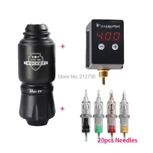 Ракета Мини Короткая Татуировка ручка роторная машина с беспроводной мини мощность татуировки RCA разъем смешивания 20 шт. картридж иглы