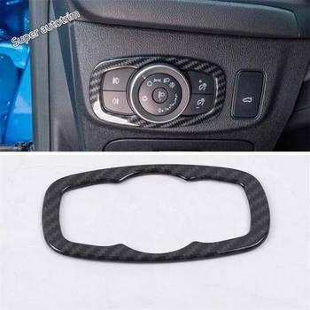

Lapetus Head Lights Lamp Switch Button Frame Cover Trim ABS Fit For Ford Focus 2019 2020 Accessories Interior Carbon Fiber Look