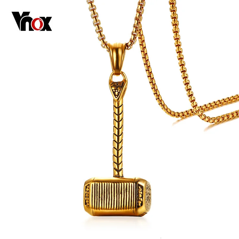 Vnox Скандинавское мифологическое ожерелье с подвеской в виде молота Тора для