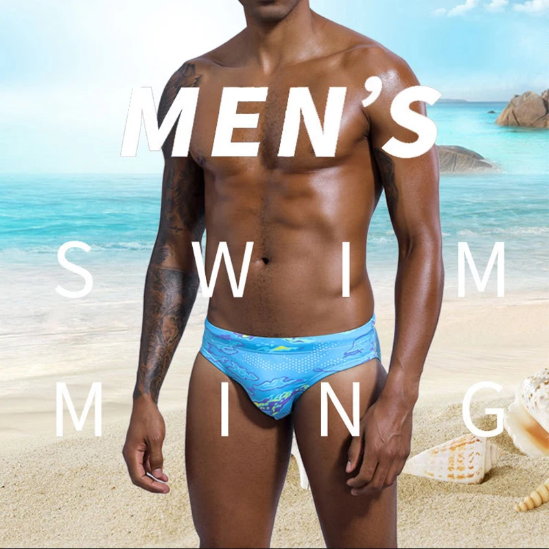 

Printing Mens Swimsuit 2020 Sexy Bathing Suit Low Waist Swimwear Beachwear Breathable Bathing Beach Wear Surf Sexy Swim Trunks